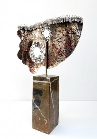 Shakil Ismail, 13 x 21 Inch, Metal Sculpture with Crystal Quartz, Sculpture, AC-SKL-147